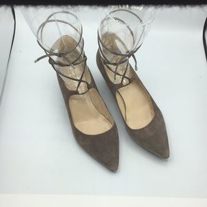 Marc Fisher Gray Laced Tie Suede shoes Sz 10 M